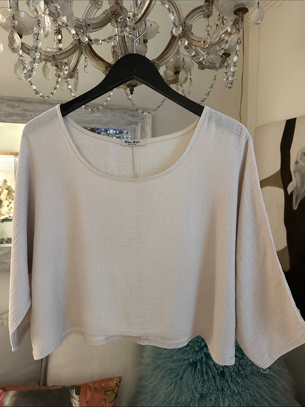 Meo Meli Lightweight Scoop-Neck  in Light Beige